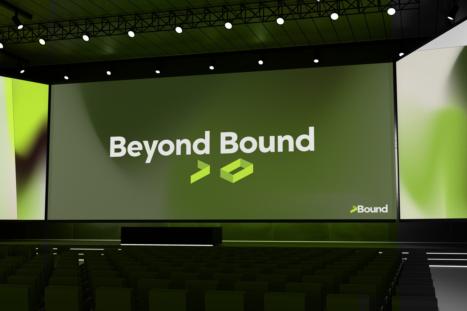 Beyond Bound stage and screen presentation mockup