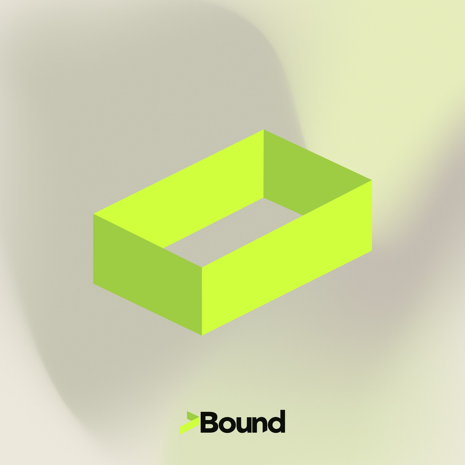 Bound isometric open-frame mark on light background