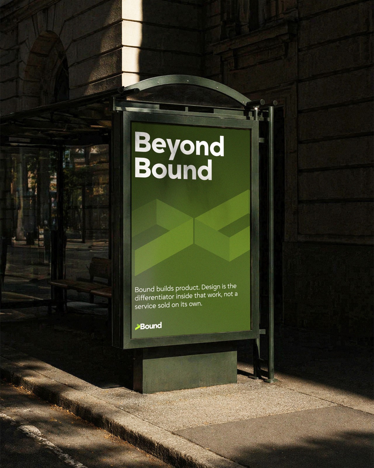 Beyond Bound poster in street signage mockup
