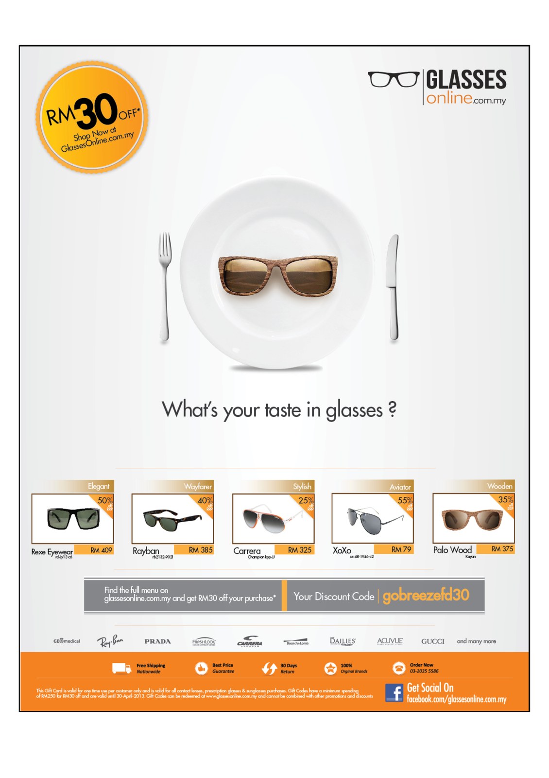 GlassesOnline magazine ad, what's your taste in glasses